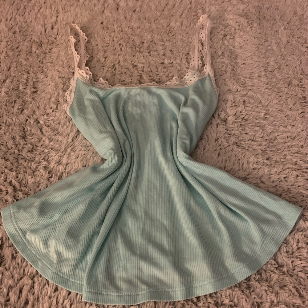 blue lace tank top